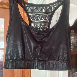 Black Women's Athletic Crop Top